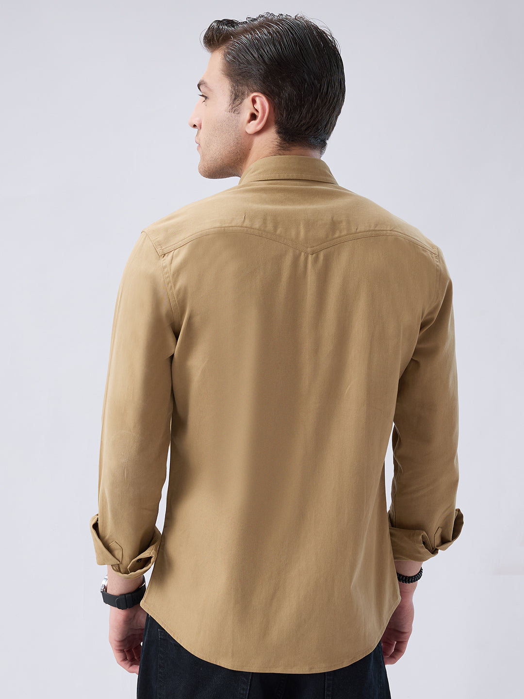 Elegant Khaki Voyager Twin Flap Pocket Overshirt