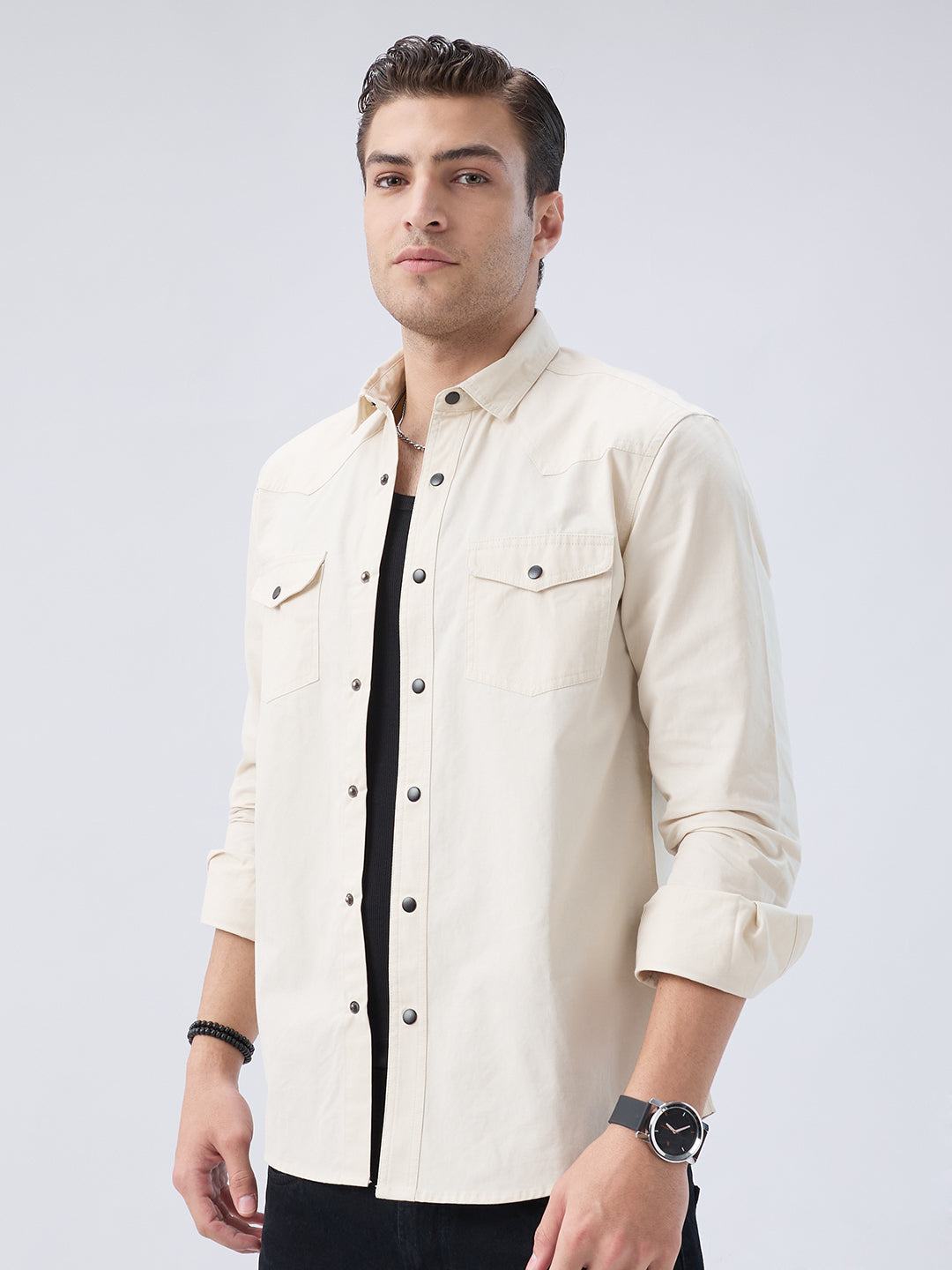 Vintage Cream Voyager Twin Flap Pocket Overshirt