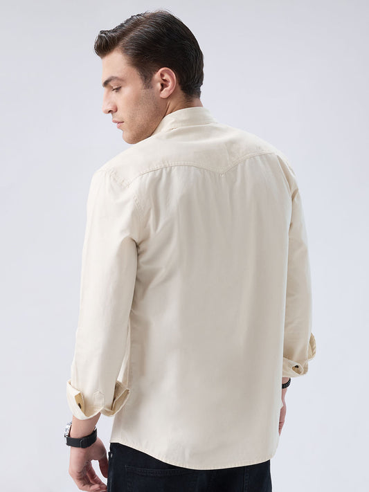 Vintage Cream Voyager Twin Flap Pocket Overshirt