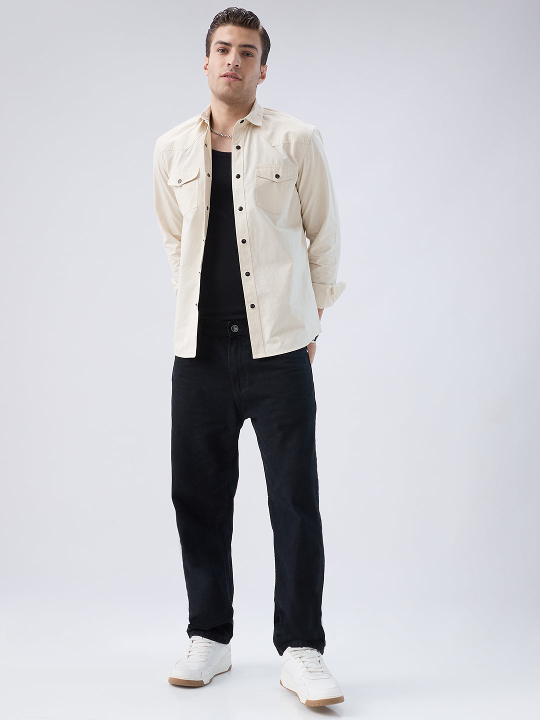 Vintage Cream Voyager Twin Flap Pocket Overshirt