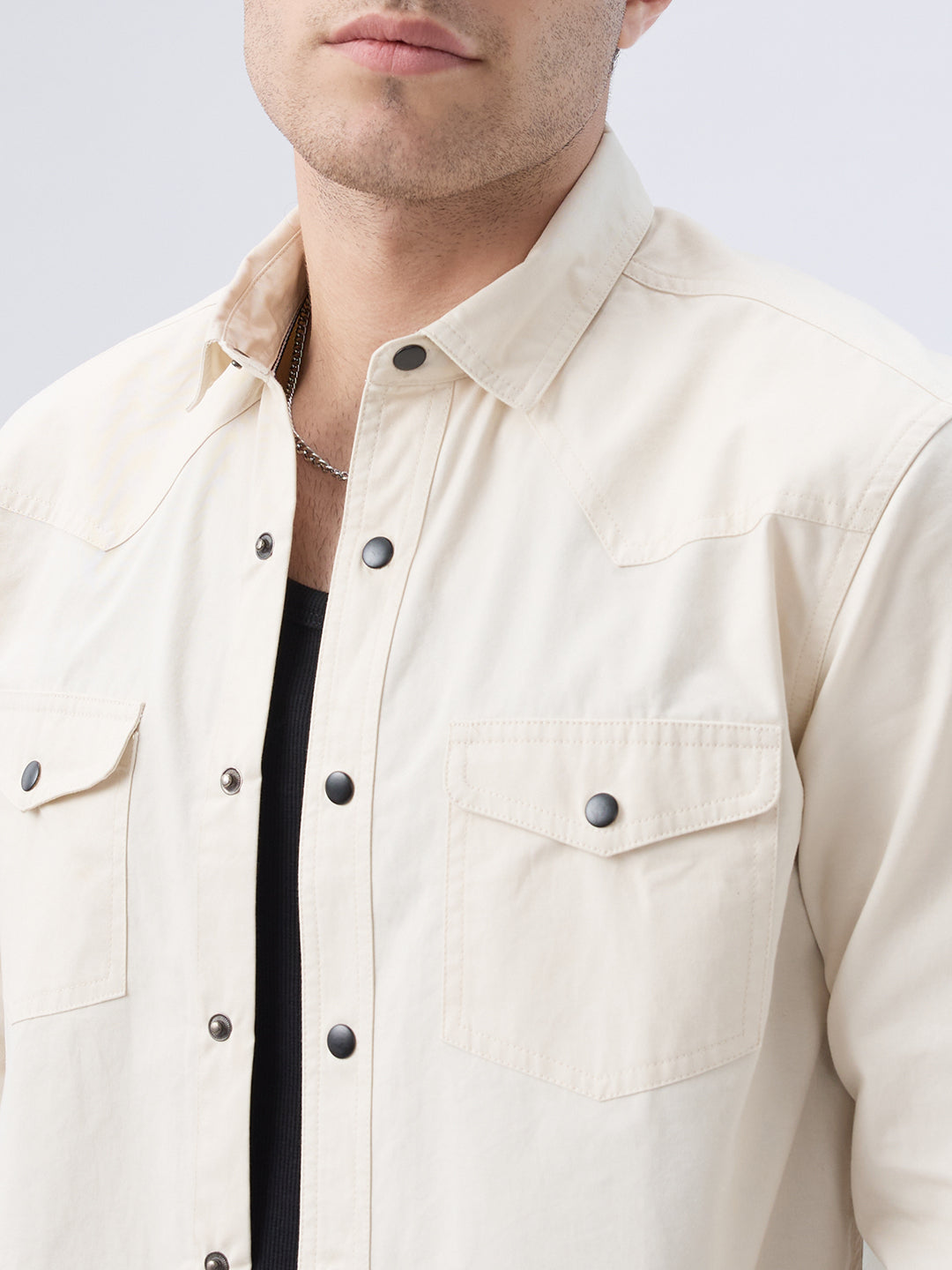 Vintage Cream Voyager Twin Flap Pocket Overshirt