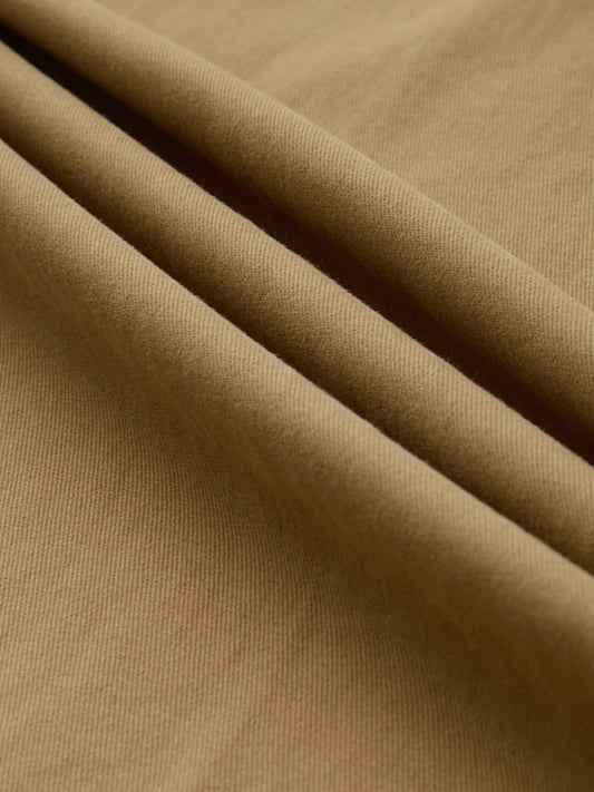 Khaki Contrast Stitch Twin Pocket Oversized Crop Shirt