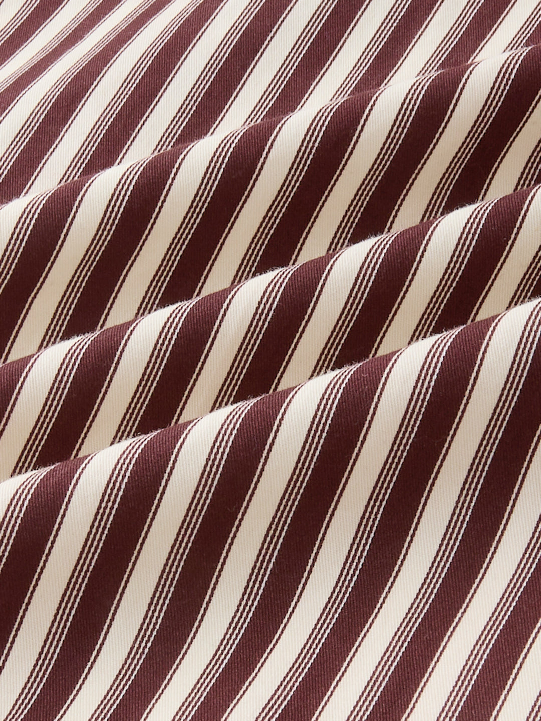 Deep Maroon & Ivory Striped Twin Pocket Oversized Crop Shirt