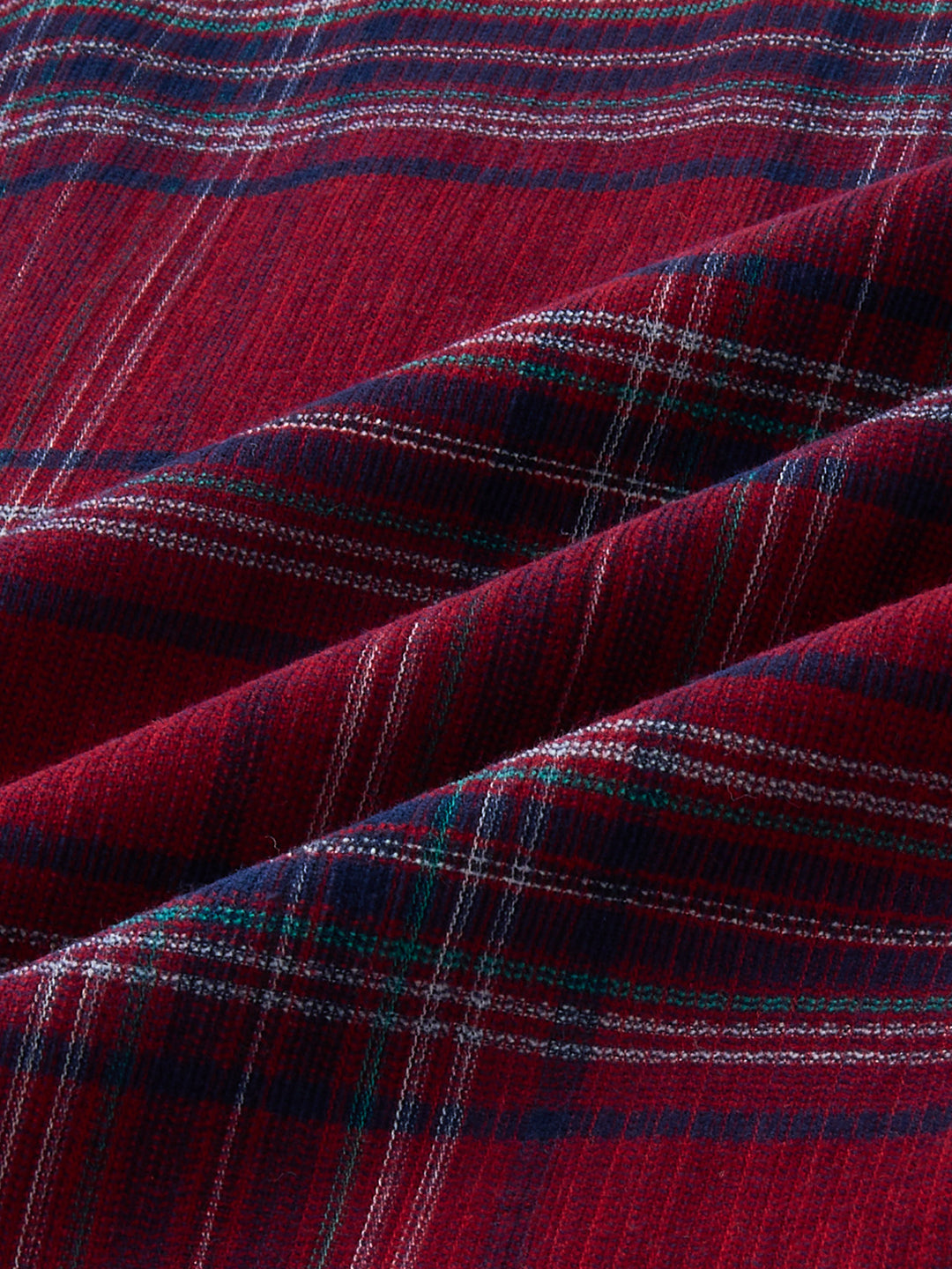 Blood Red Tartan Checks Boxy Fit Flannel Crop Shirt