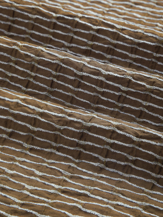 Contrast Wave Olive Horizontal Textured Shirt