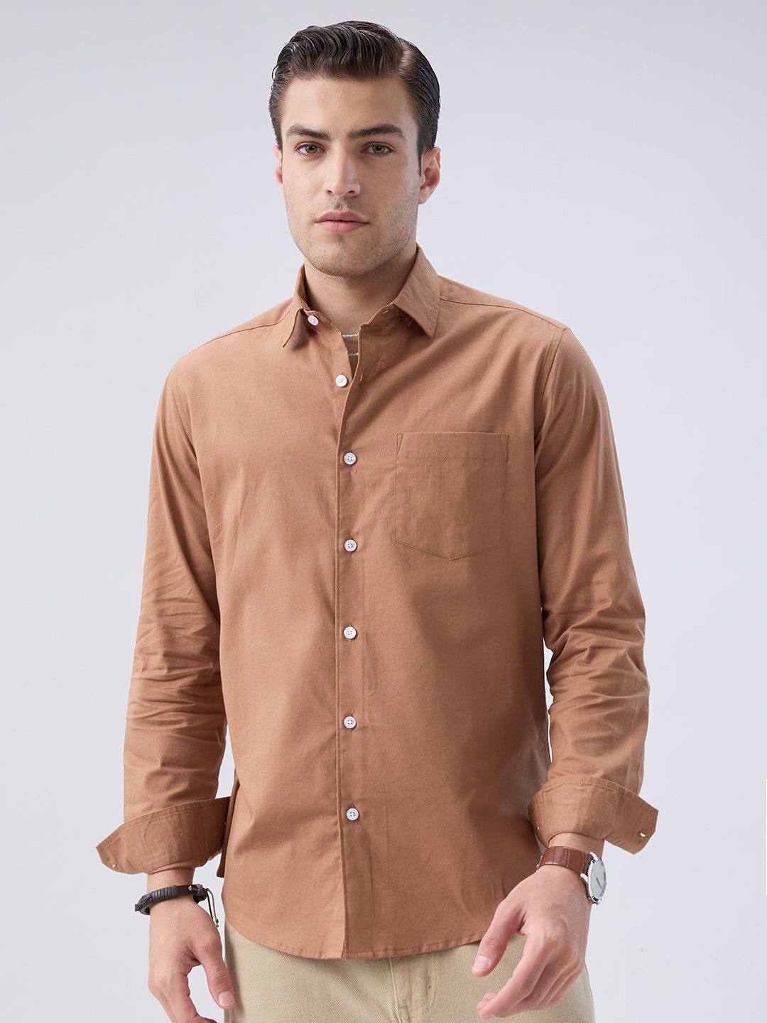Clay Brown Slub Essence Shirt