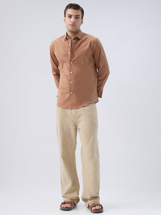 Clay Brown Slub Essence Shirt