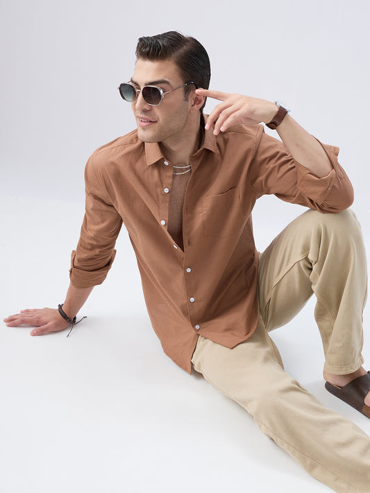 Clay Brown Slub Essence Shirt