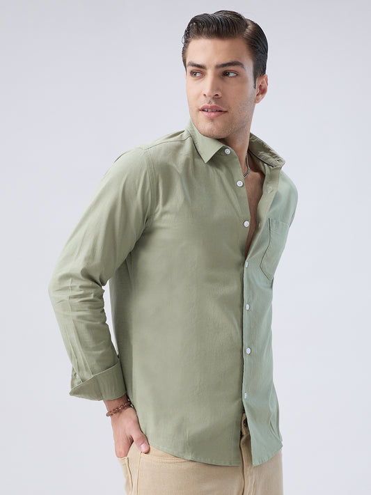 Misty Olive Slub Weave Everyday Shirt