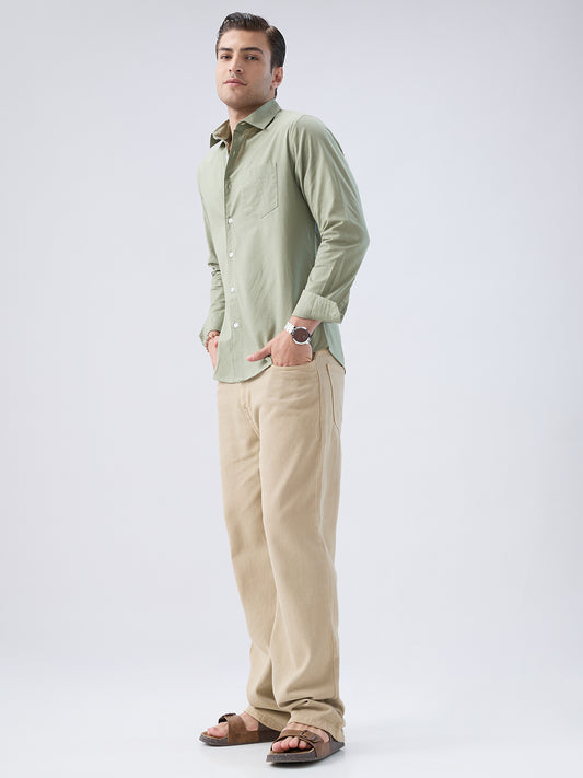 Misty Olive Slub Weave Everyday Shirt