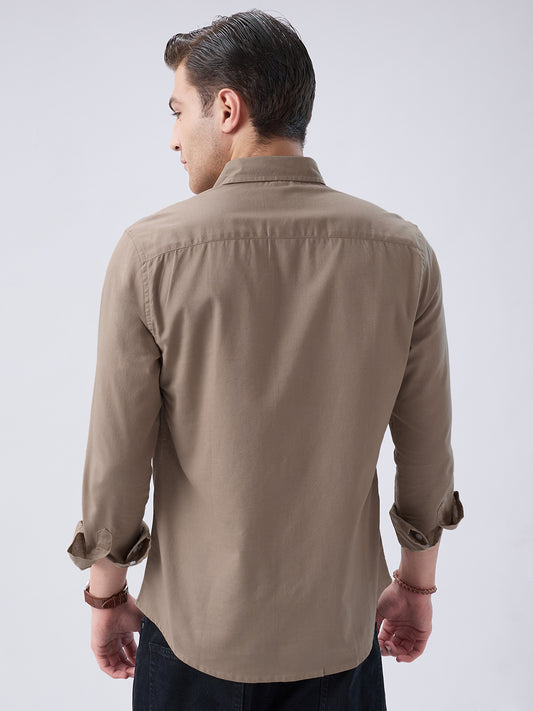 Classic Khaki Slub Weave Everyday Shirt