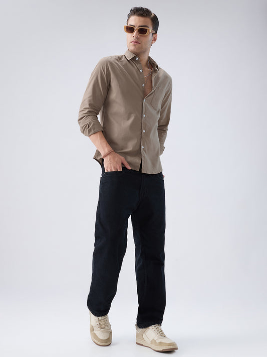 Classic Khaki Slub Weave Everyday Shirt