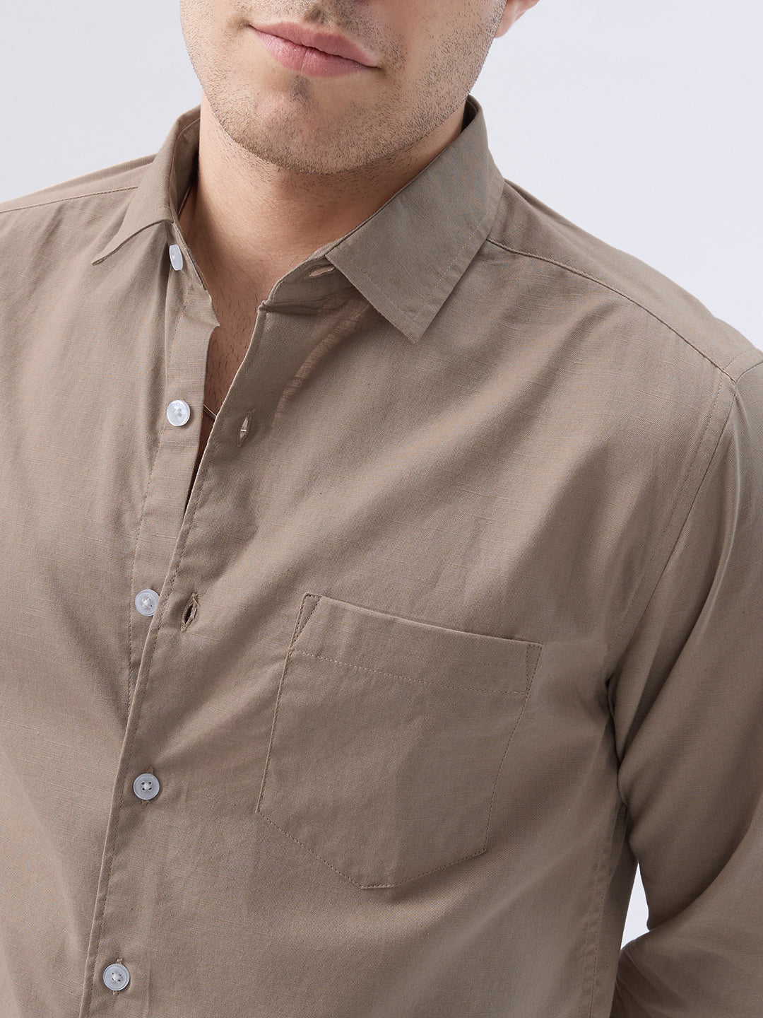 Classic Khaki Slub Weave Everyday Shirt