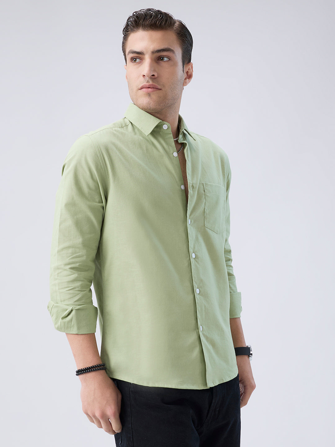 Pastel Mint Slub Weave Everyday Shirt