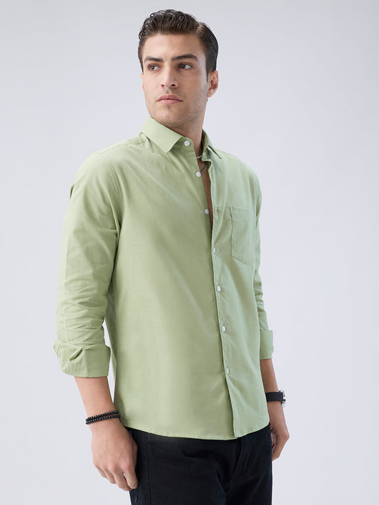 Pastel Mint Slub Weave Everyday Shirt