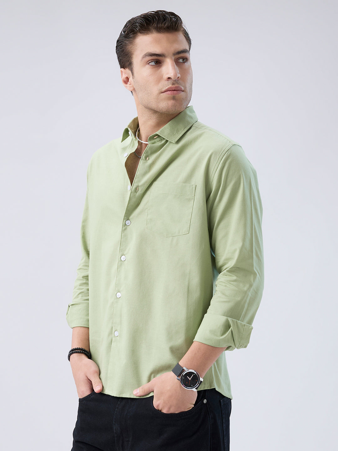 Pastel Mint Slub Weave Everyday Shirt