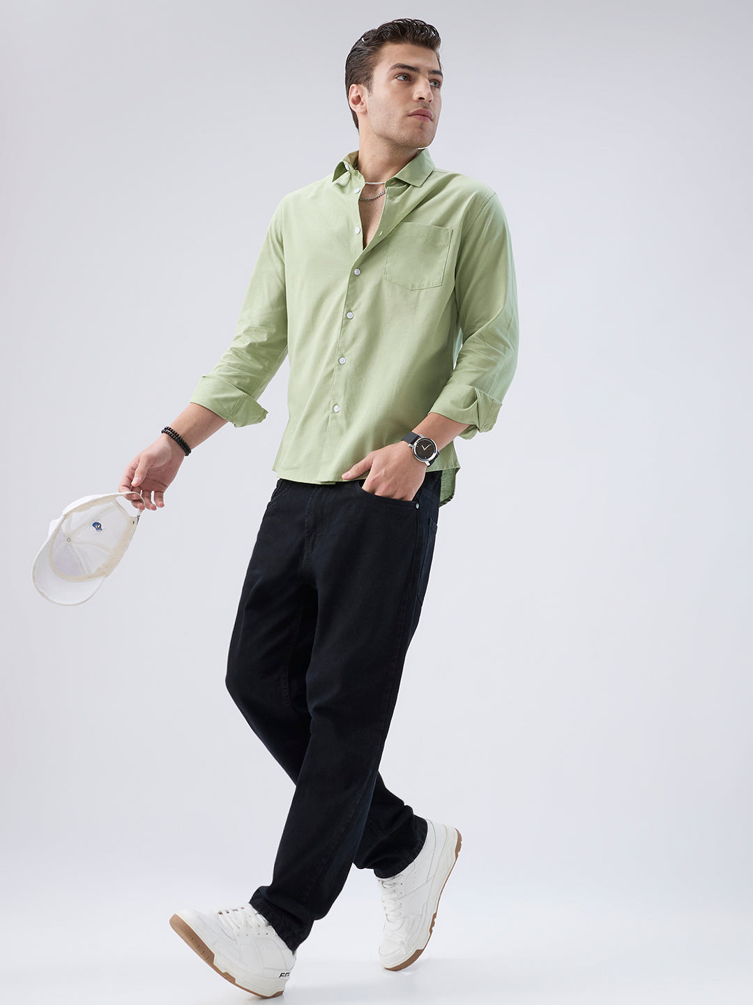 Pastel Mint Slub Weave Everyday Shirt