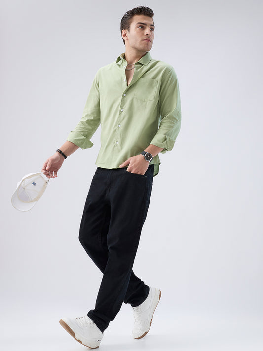 Pastel Mint Slub Weave Everyday Shirt