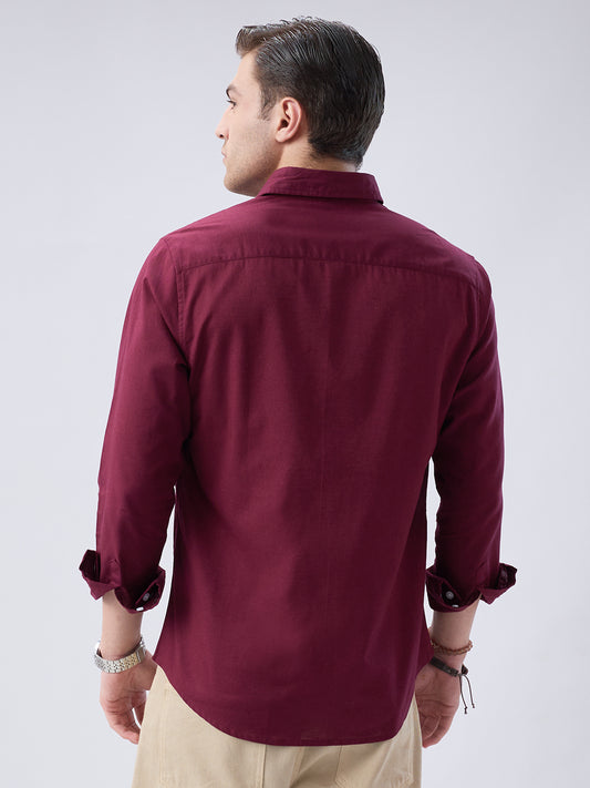 Deep Maroon Slub Essence Shirt