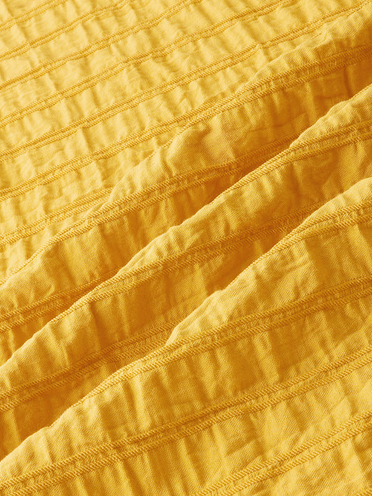 Sunlit Mustard Crinkled Jacquard Shirt