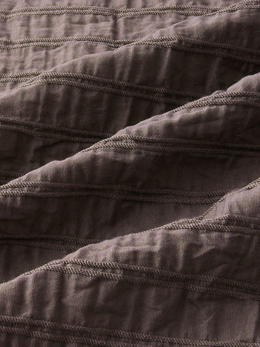 Ash Grey Striped Textured Crinkled Shirt