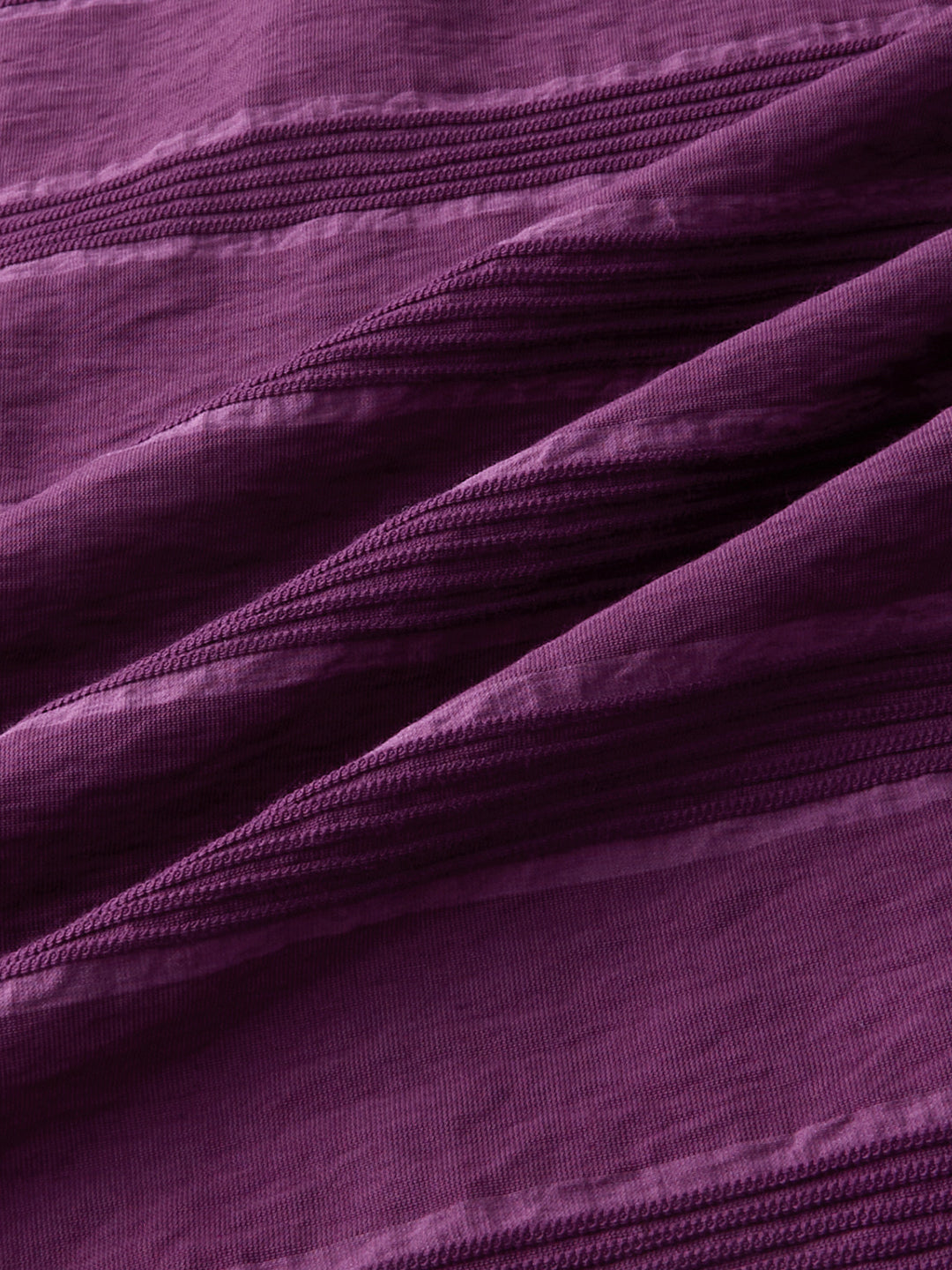 Crushed Wine Textured Oversized Boxy Fit Crop Shirt