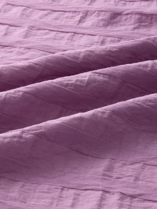 Royal Hopbush Purple Horizontal Textured Crinkled Shirt