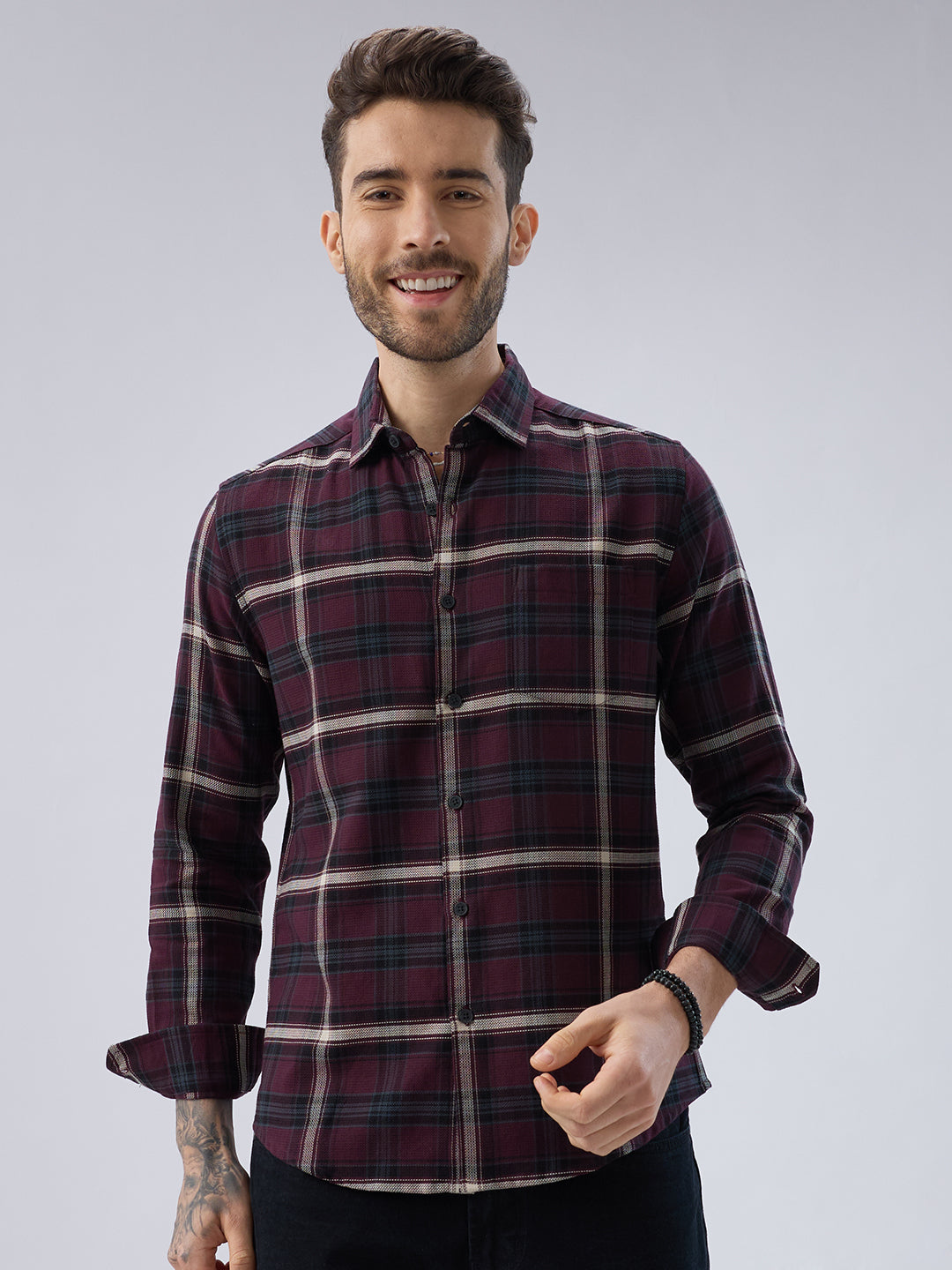 Vintage Maroon Plaid Checks Everyday Shirt