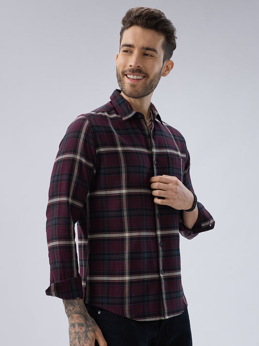Vintage Maroon Plaid Checks Everyday Shirt