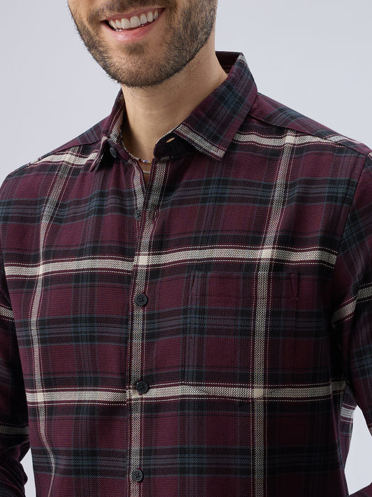 Vintage Maroon Plaid Checks Everyday Shirt