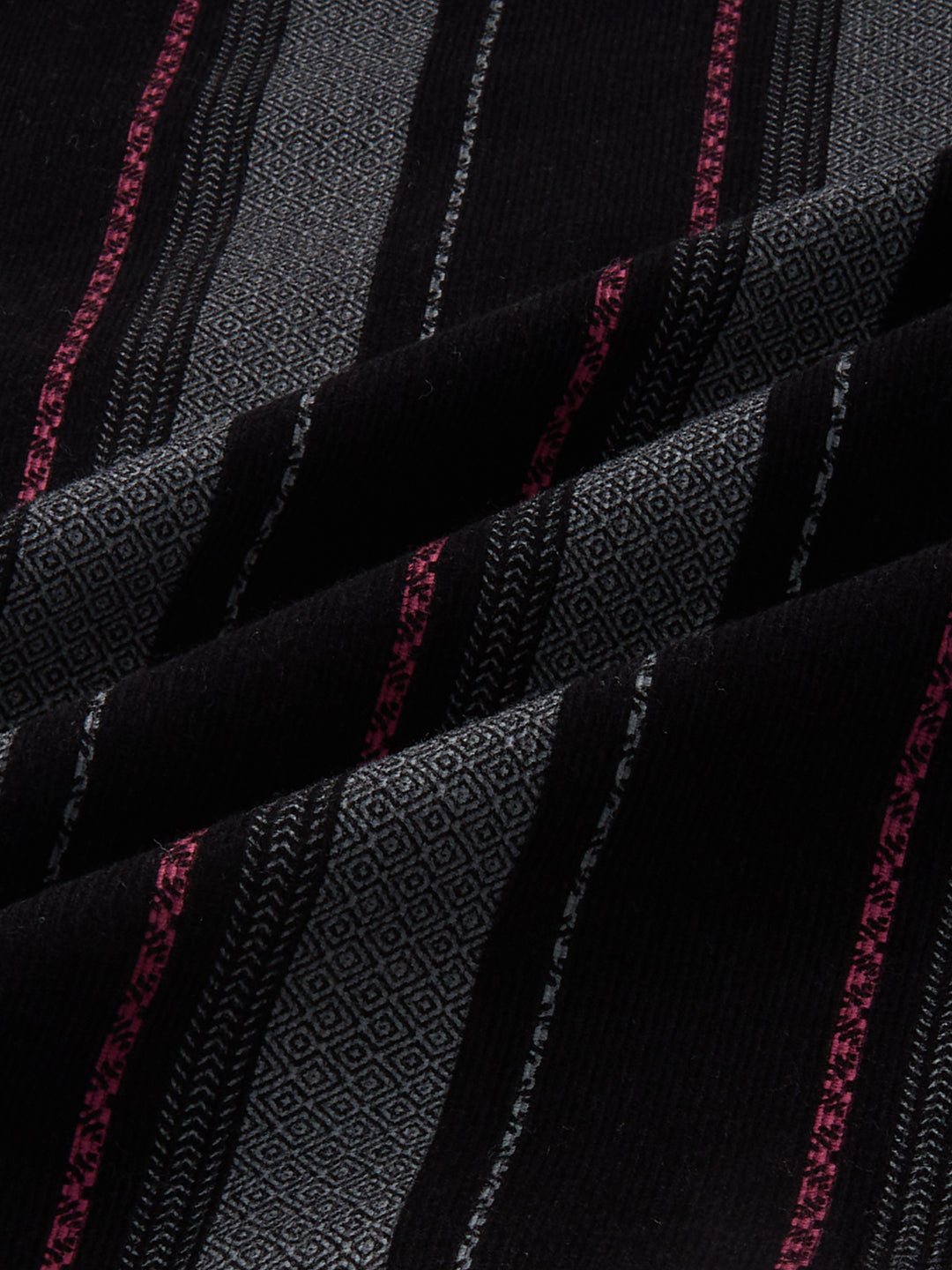 Onyx Black Red Embellished Corduroy Striped Shirt