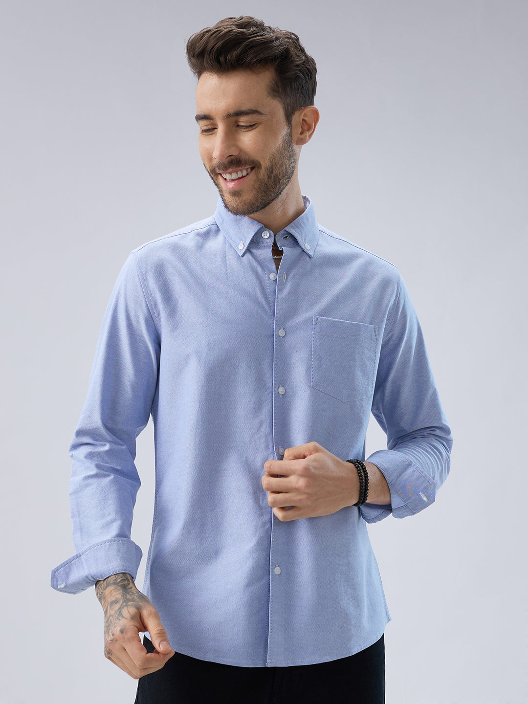 Sky Mist Oxford Weave Button-Down Shirt