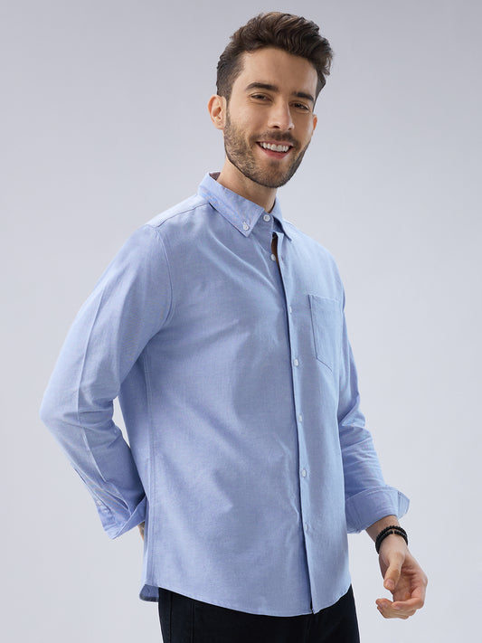Sky Mist Oxford Weave Button-Down Shirt
