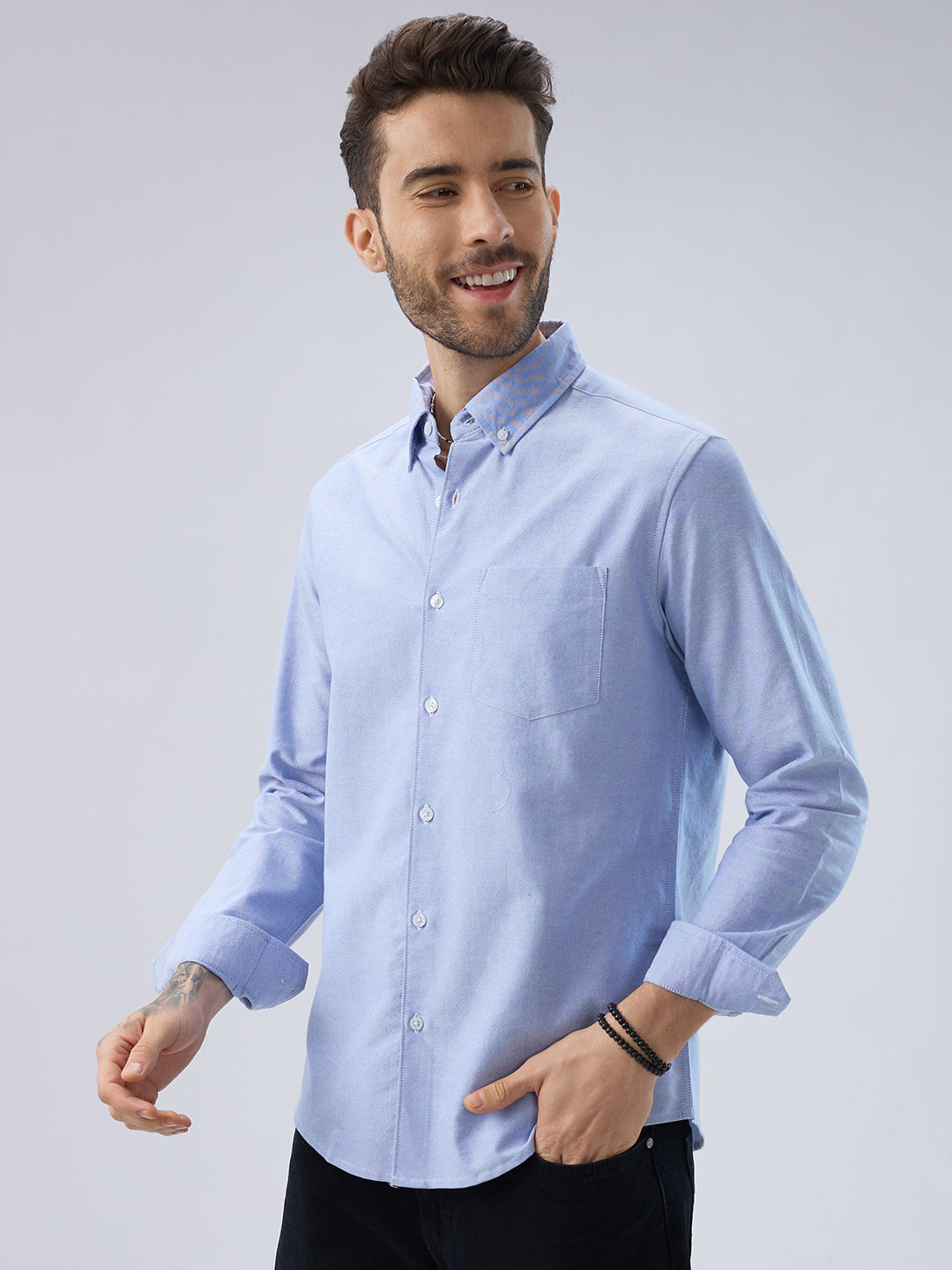 Sky Mist Oxford Weave Button-Down Shirt