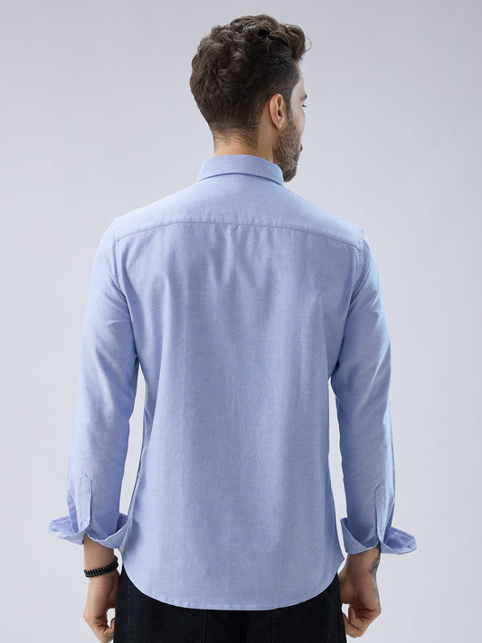 Sky Mist Oxford Weave Button-Down Shirt