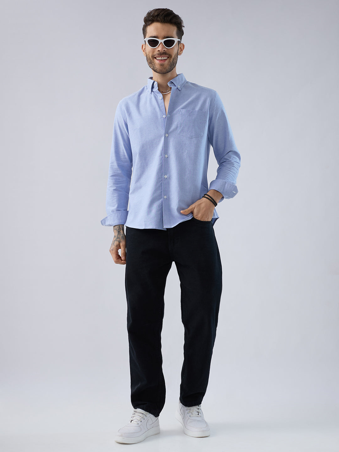 Sky Mist Oxford Weave Button-Down Shirt