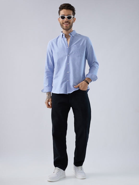 Sky Mist Oxford Weave Button-Down Shirt