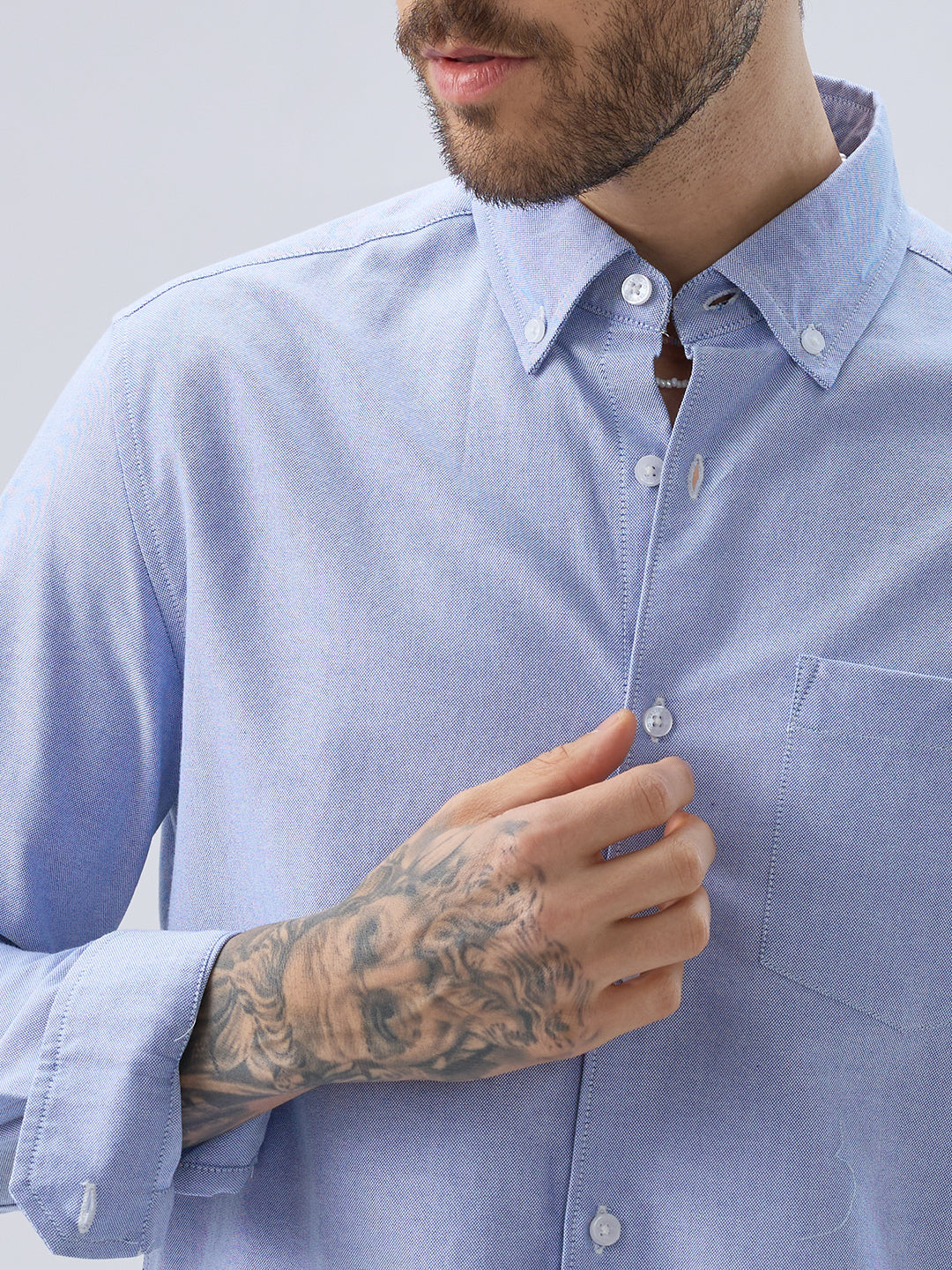 Sky Mist Oxford Weave Button-Down Shirt