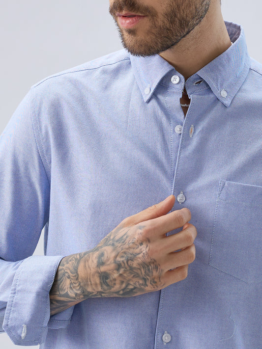 Sky Mist Oxford Weave Button-Down Shirt