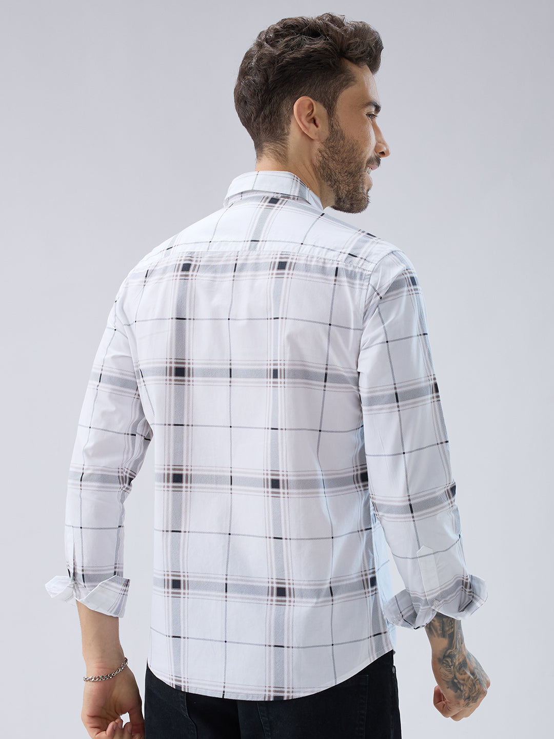 Morning Brew Neutral Checks Shirt