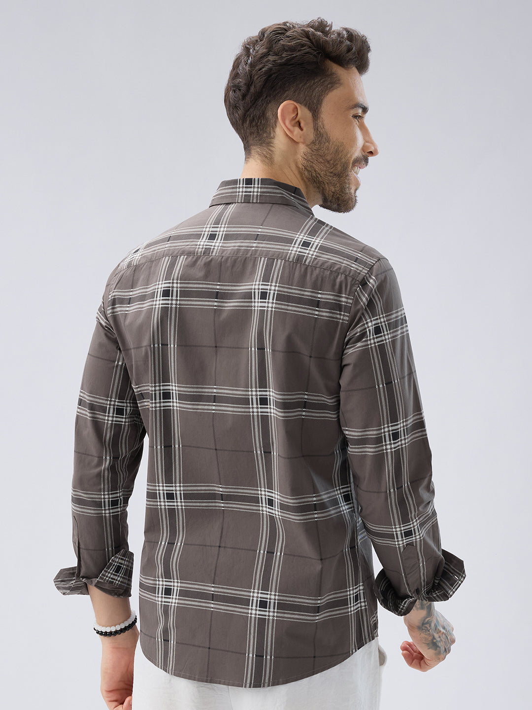 Ash Grey Everyday Plaid Checks Shirt