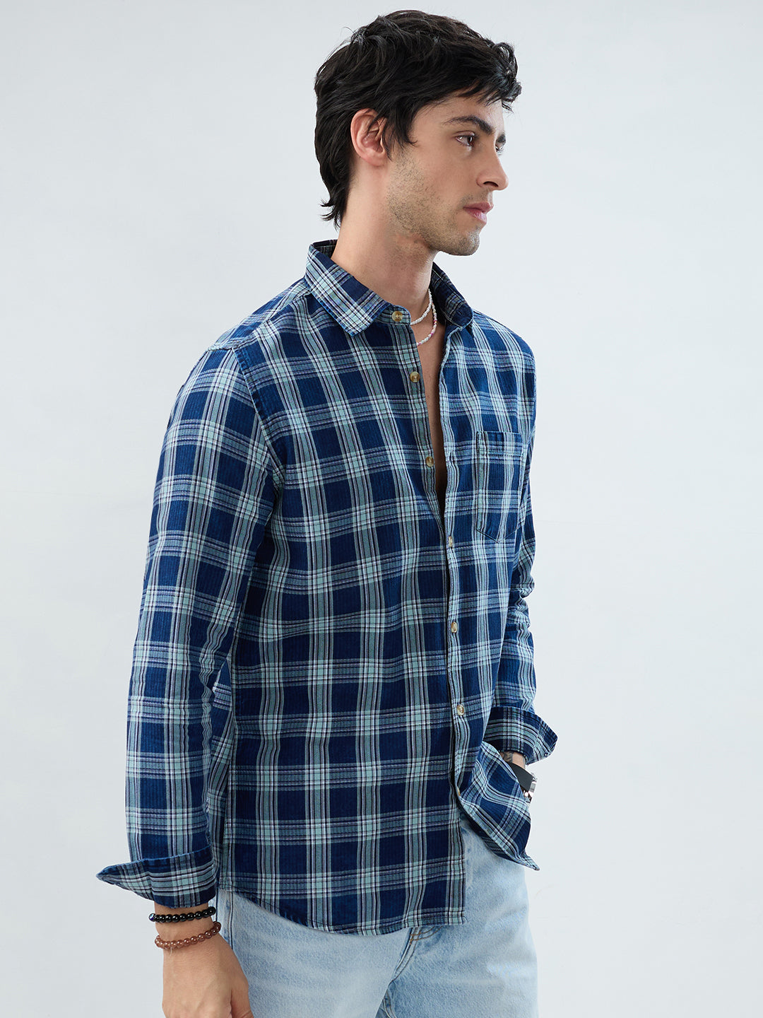 Timeless Denim Blue Box Checks Shirt