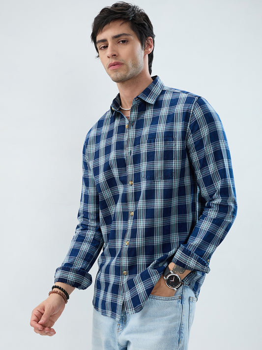 Timeless Denim Blue Box Checks Shirt