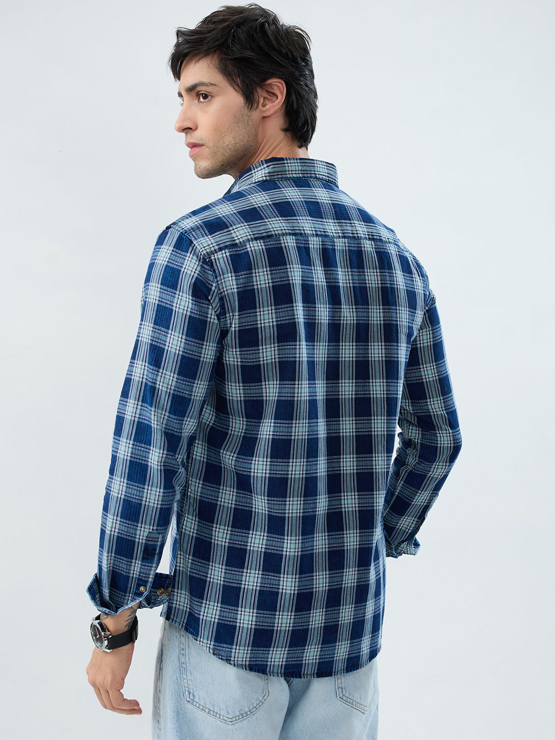 Timeless Denim Blue Box Checks Shirt