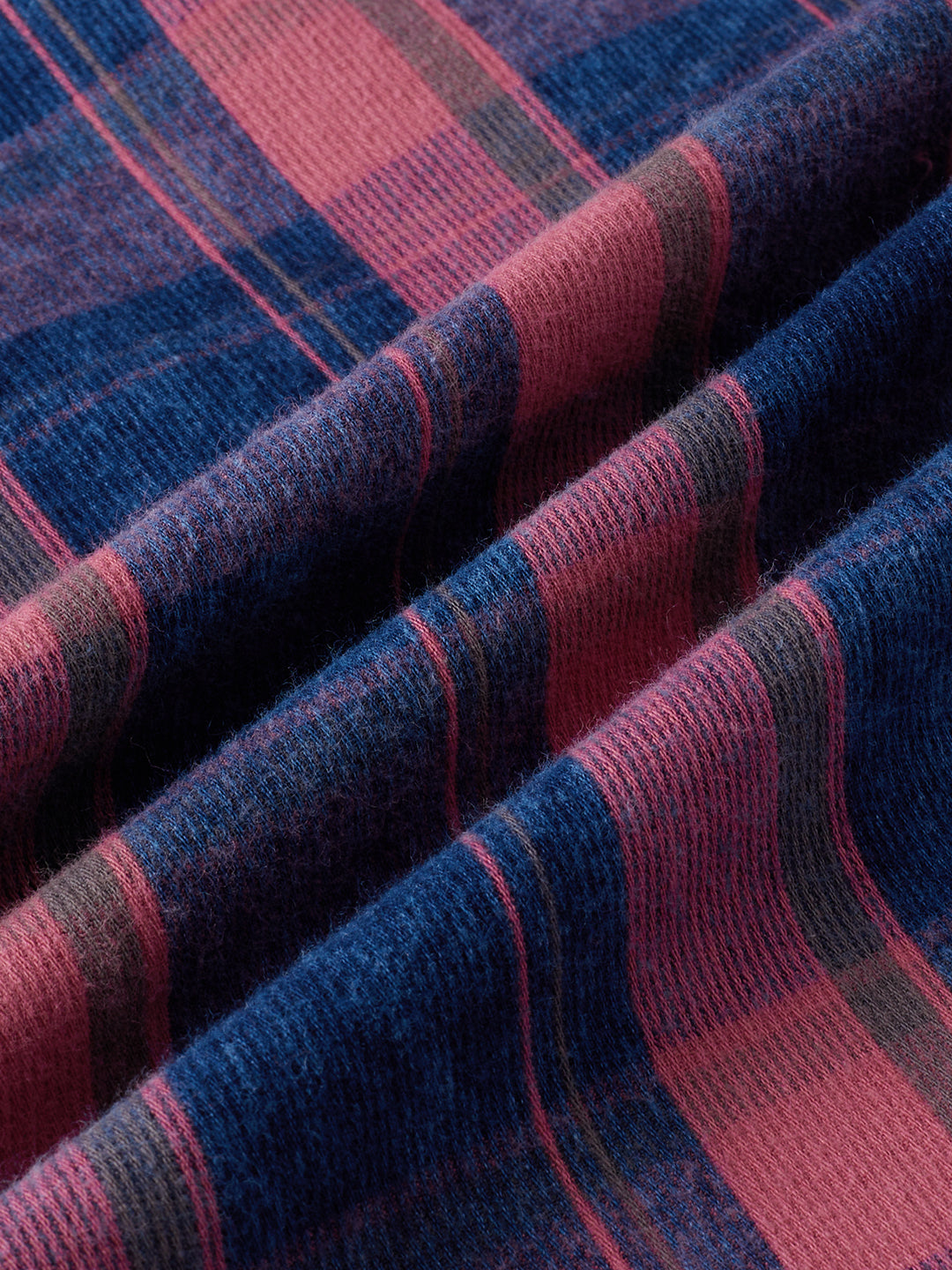 Elegant Navy & Desire Red Denim Plaid Checks Shirt