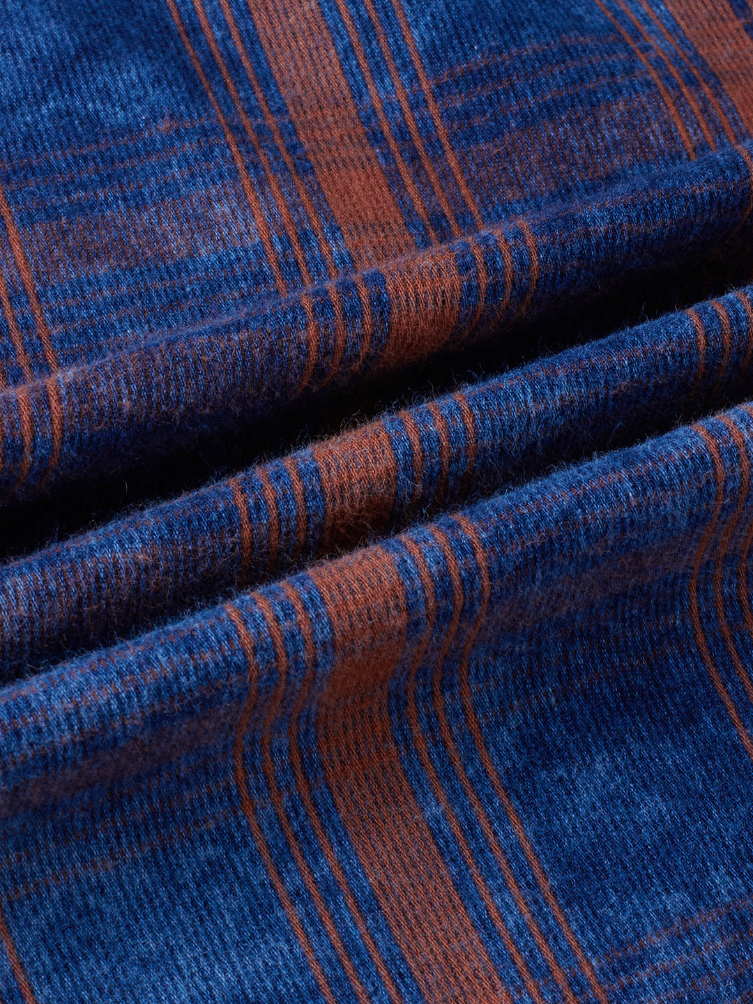 Versatile Navy & Copper Denim Plaid Checks Shirt