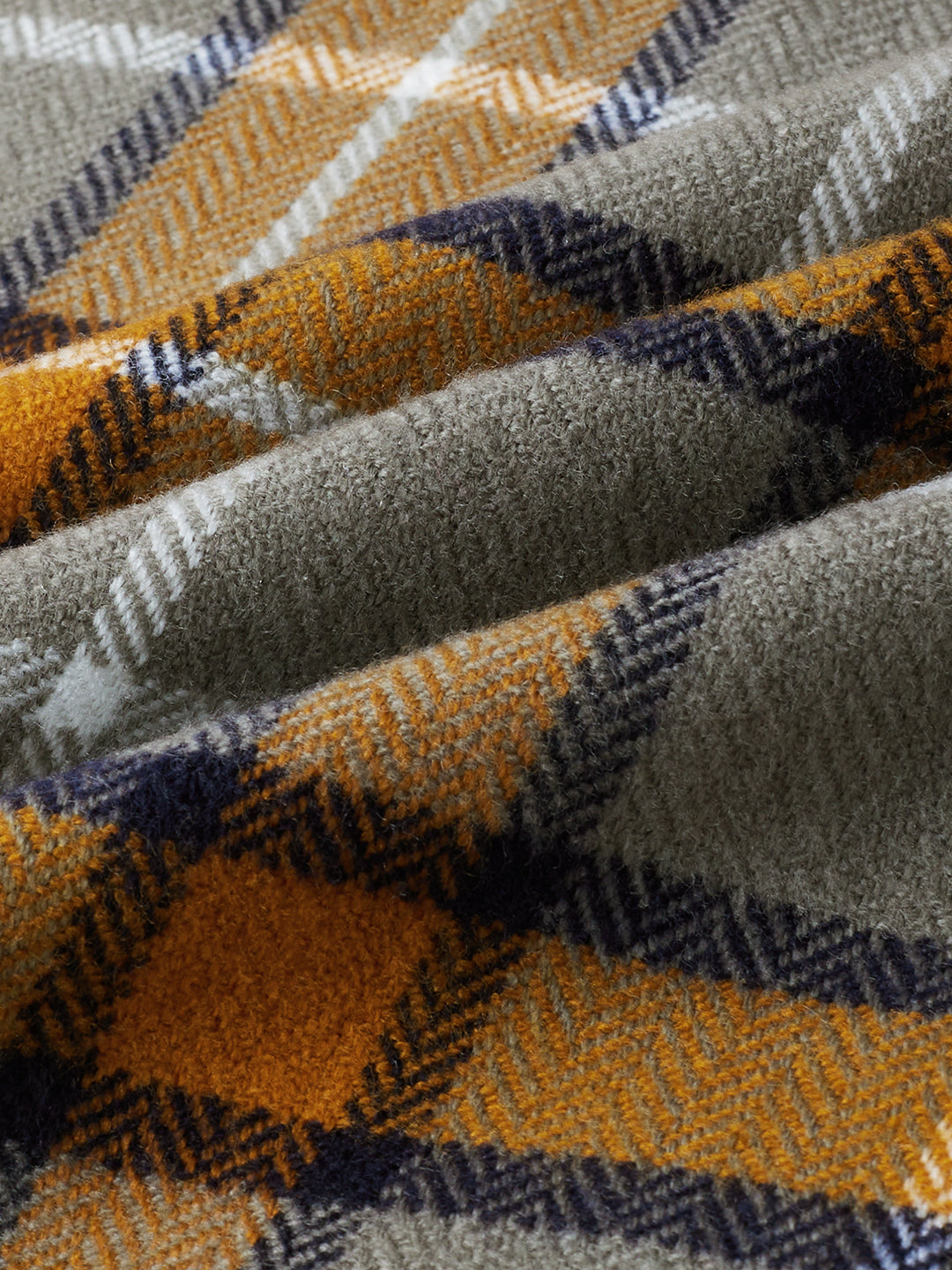 Mustard & Grey Tartan Checked Double Pocket Flannel