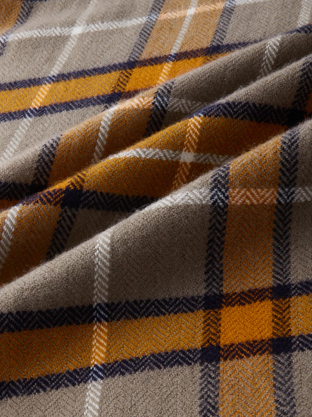 Golden Ochre Grey Checks Boxy Fit Cropped Flannel Shirt