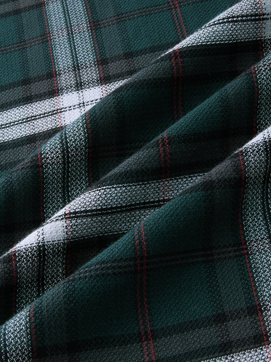 Premium Cotton Deep Forest Green Contrast Checks Shirt