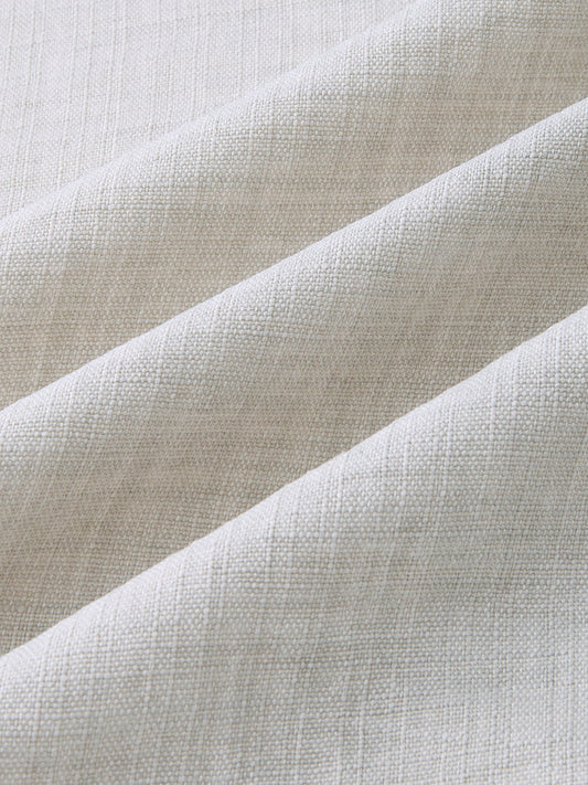 Cloud Grey Slub Textured Side-Slit Button Oversized Crop Shirt